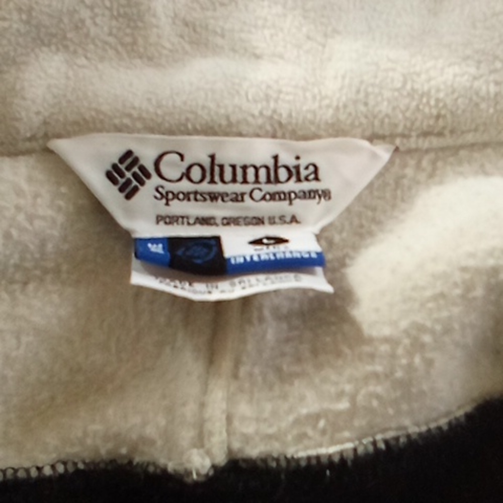 Mens large black and cream Columbia zip up jacket
